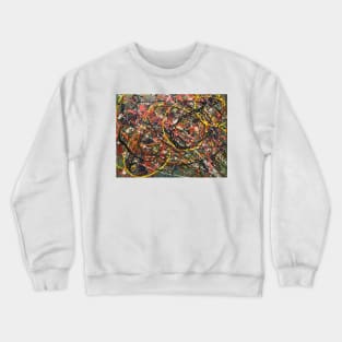 Lines of madness acrylic abstract artwork Crewneck Sweatshirt